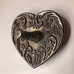 Vintage Silver Heart Shaped Ring Holder